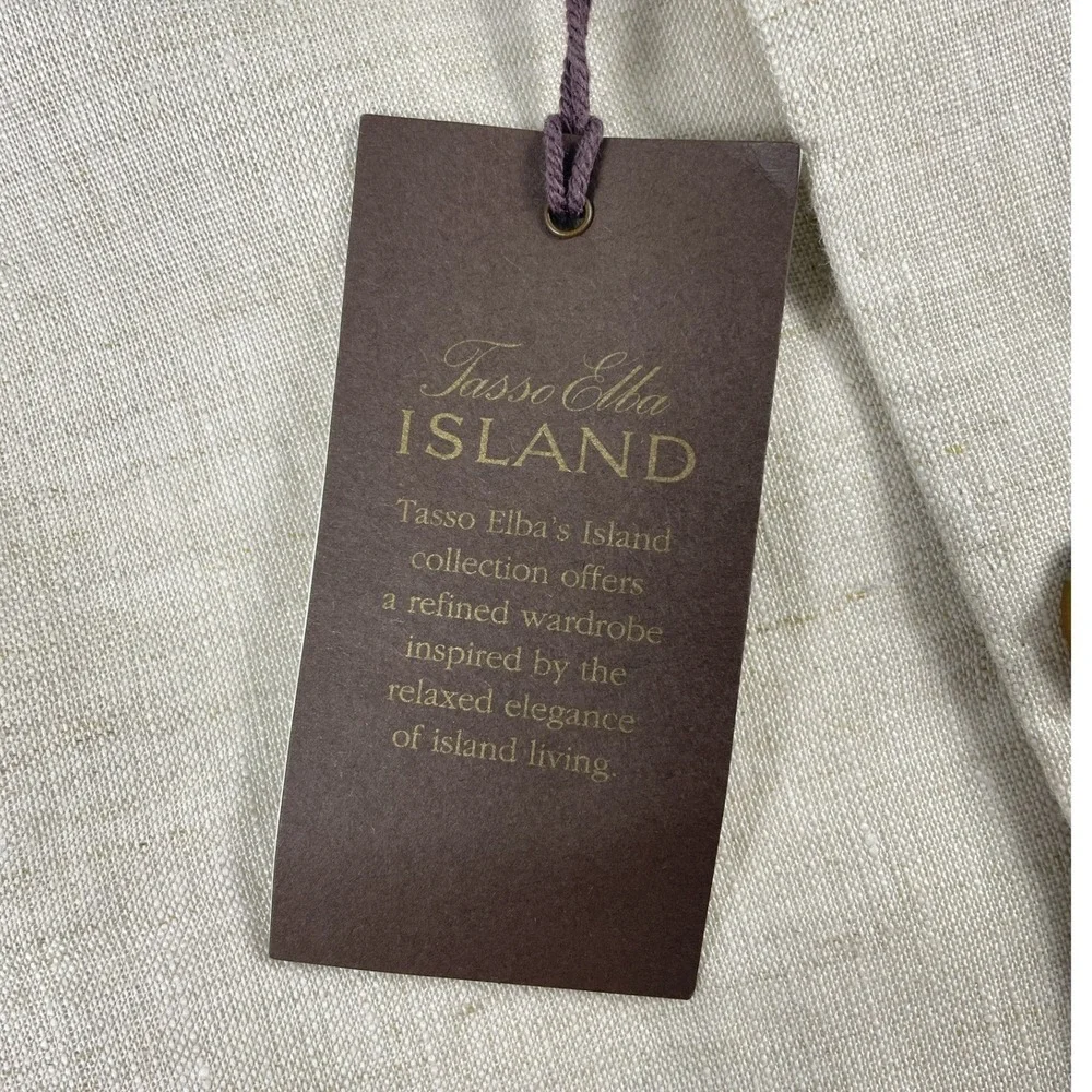Tasso Elba Blazer NWT Mens 3XL Natural Khaki Island 100% Linen Sport Coat
